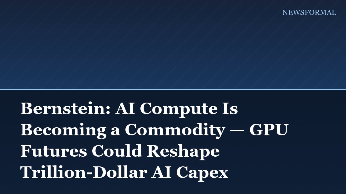 Bernstein: AI Compute Is Becoming a Commodity — GPU Futures Could Reshape Trillion-Dollar AI Capex