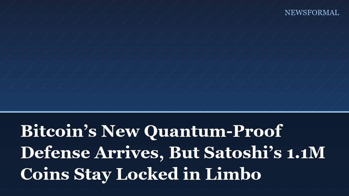 Bitcoin’s New Quantum-Proof Defense Arrives, But Satoshi’s 1.1M Coins Stay Locked in Limbo