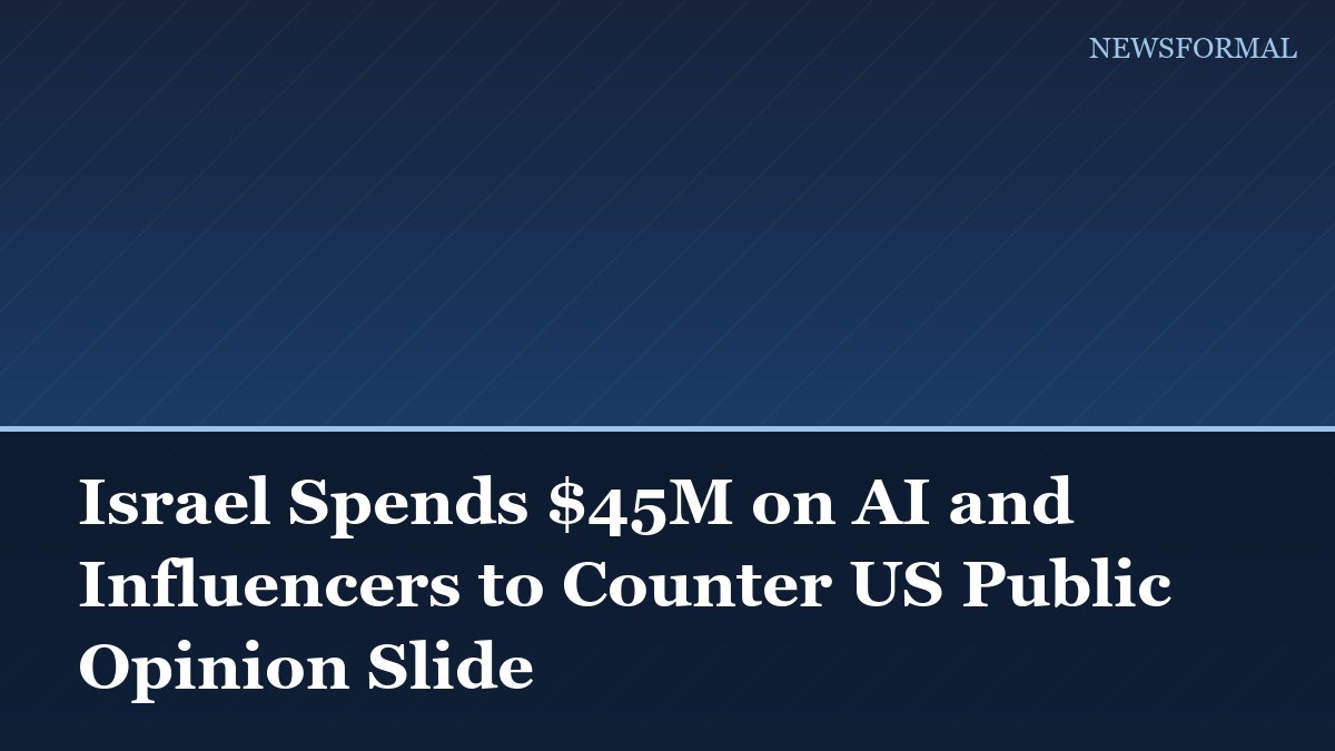 Israel Spends $45M on AI and Influencers to Counter US Public Opinion Slide
