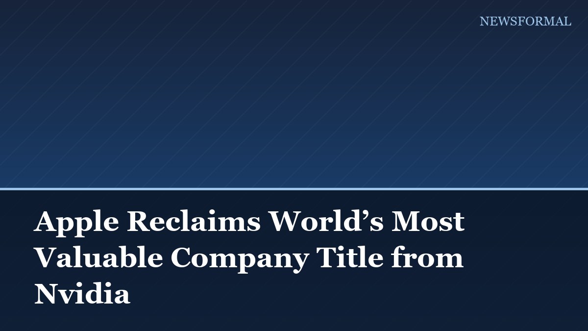 Apple Reclaims World’s Most Valuable Company Title from Nvidia