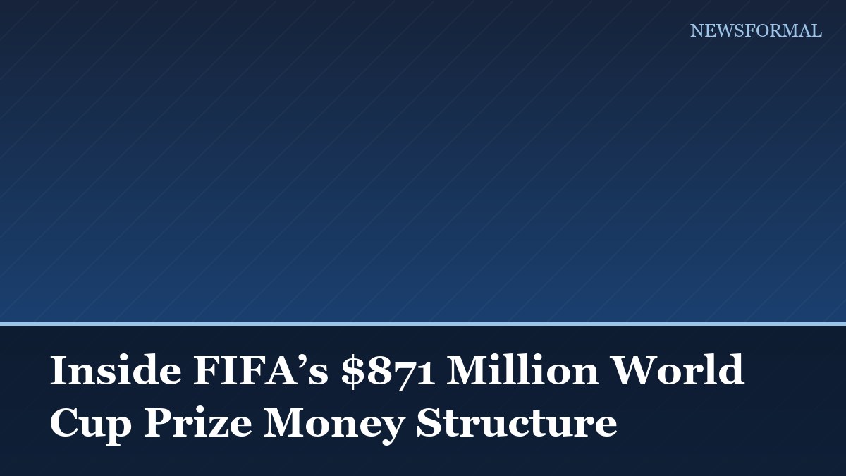 Inside FIFA’s $871 Million World Cup Prize Money Structure