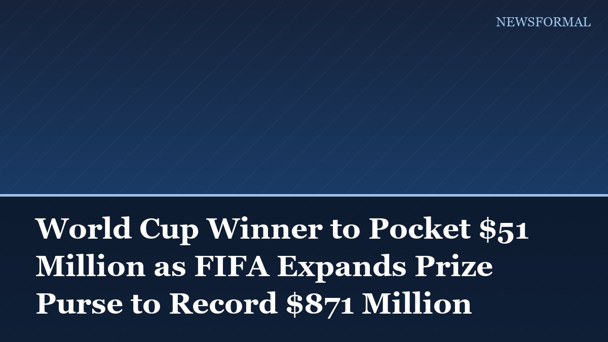 World Cup Winner to Pocket $51 Million as FIFA Expands Prize Purse to Record $871 Million