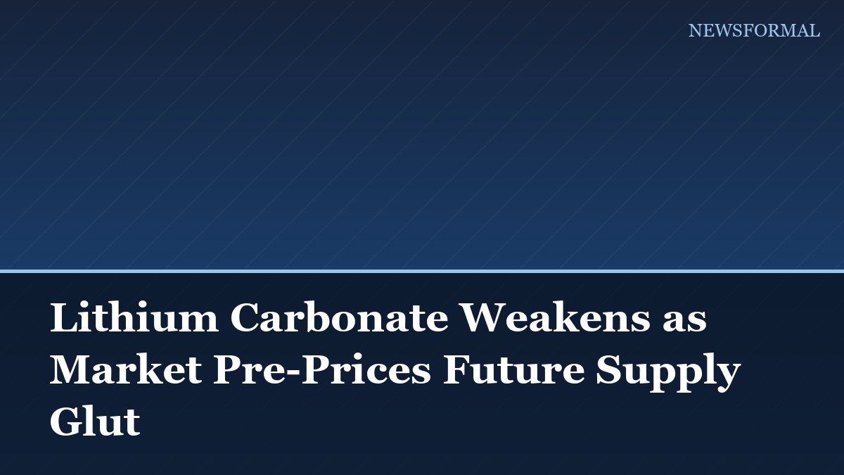 Lithium Carbonate Weakens as Market Pre-Prices Future Supply Glut