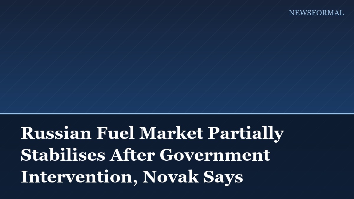 Russian Fuel Market Partially Stabilises After Government Intervention, Novak Says