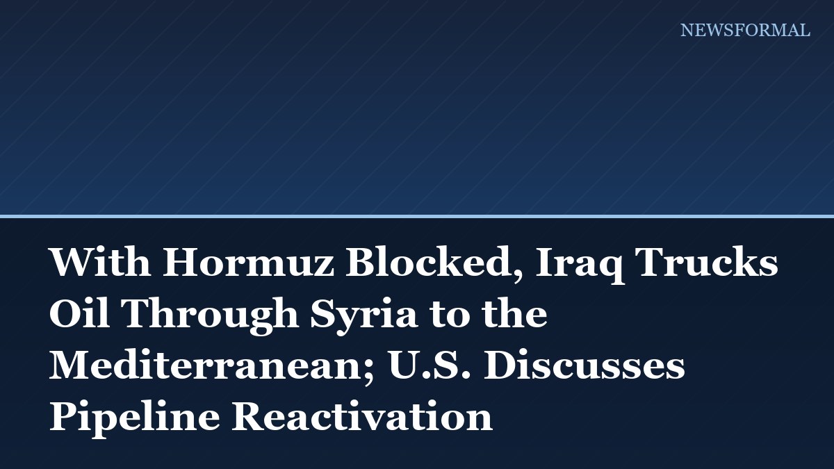 With Hormuz Blocked, Iraq Trucks Oil Through Syria to the Mediterranean; U.S. Discusses Pipeline Reactivation