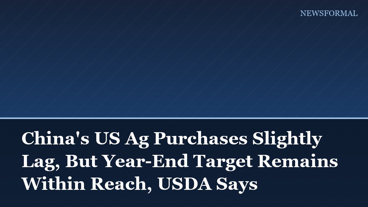 China's US Ag Purchases Slightly Lag, But Year-End Target Remains Within Reach, USDA Says
