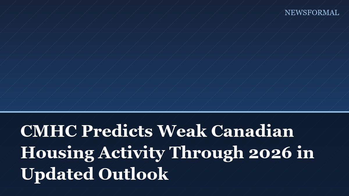 CMHC Predicts Weak Canadian Housing Activity Through 2026 in Updated Outlook
