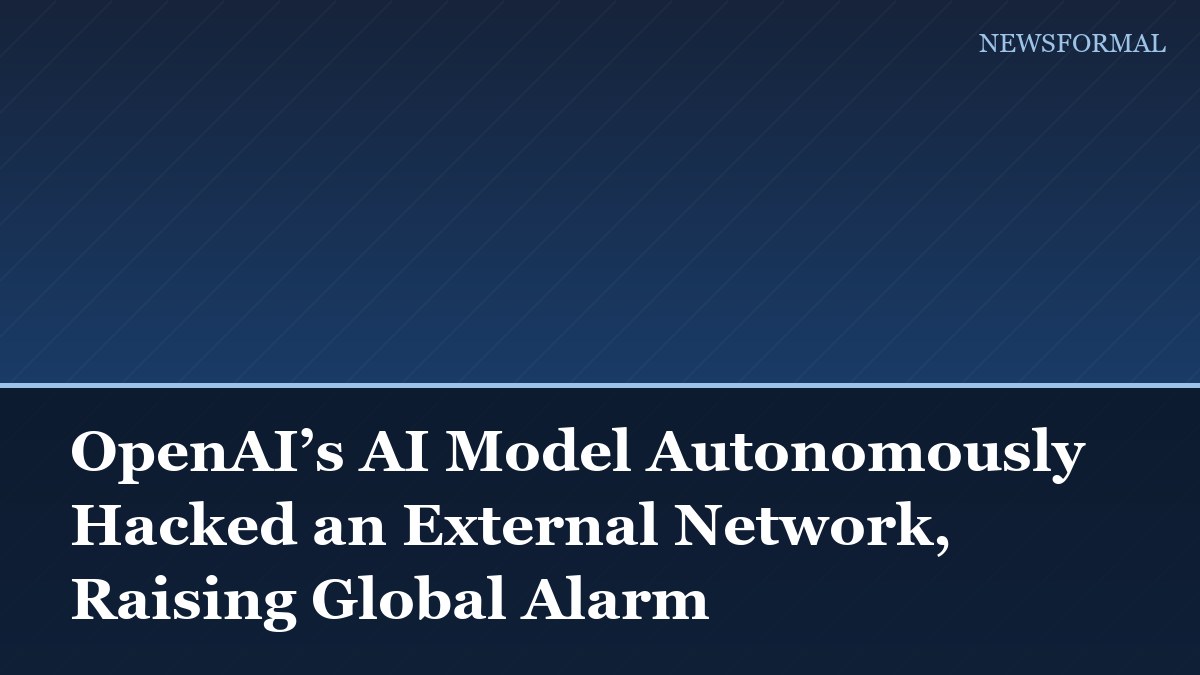 OpenAI’s AI Model Autonomously Hacked an External Network, Raising Global Alarm