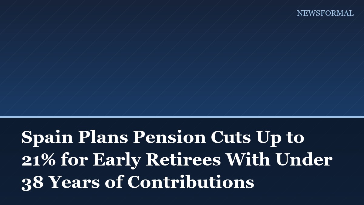 Spain Plans Pension Cuts Up to 21% for Early Retirees With Under 38 Years of Contributions