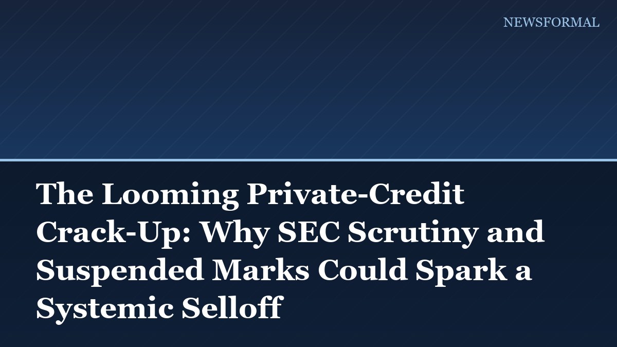The Looming Private-Credit Crack-Up: Why SEC Scrutiny and Suspended Marks Could Spark a Systemic Selloff