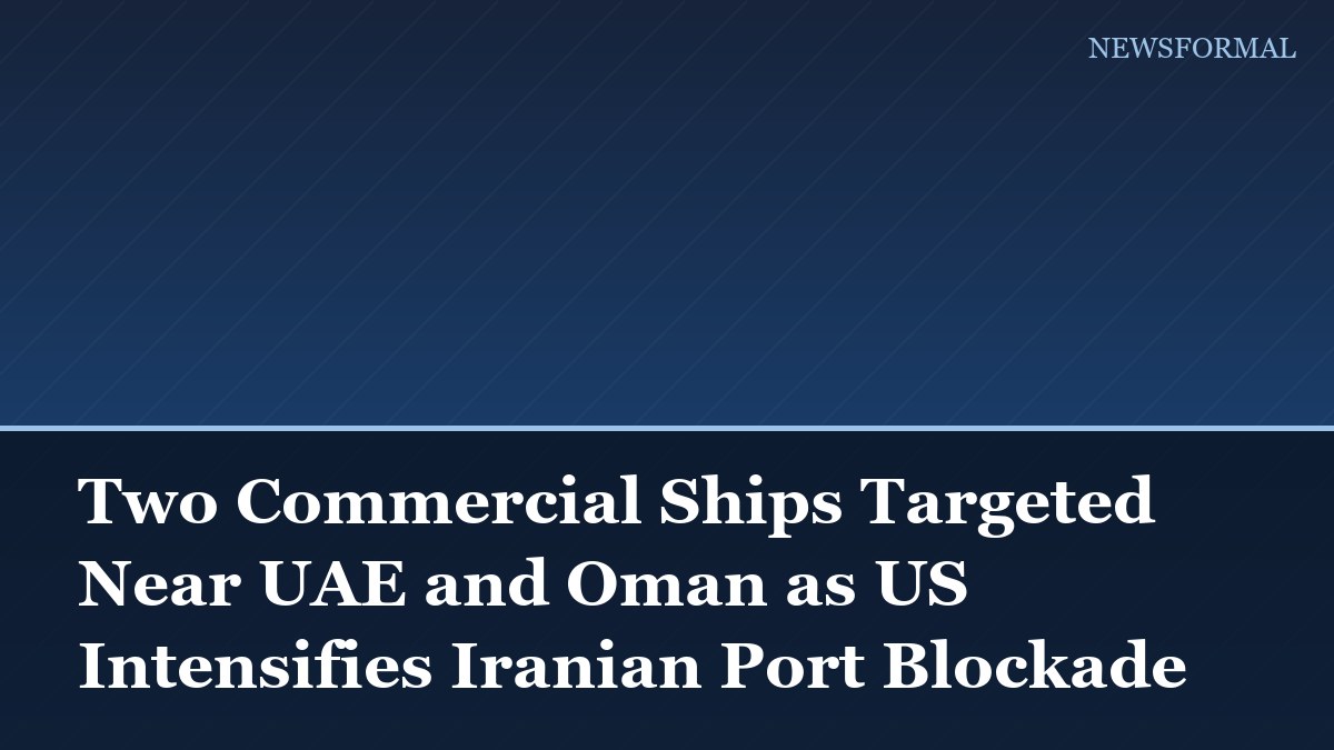 Two Commercial Ships Targeted Near UAE and Oman as US Intensifies Iranian Port Blockade