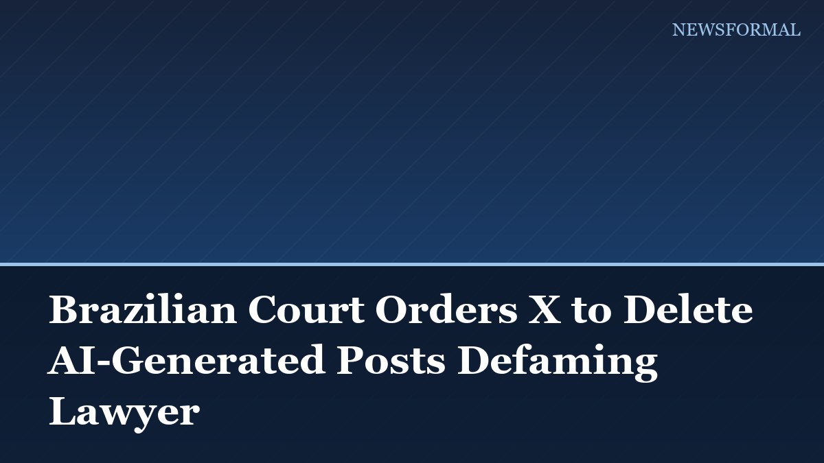 Brazilian Court Orders X to Delete AI-Generated Posts Defaming Lawyer