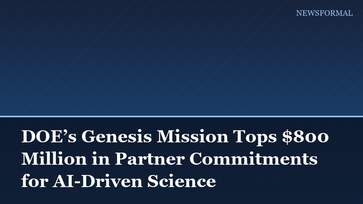 DOE’s Genesis Mission Tops $800 Million in Partner Commitments for AI-Driven Science
