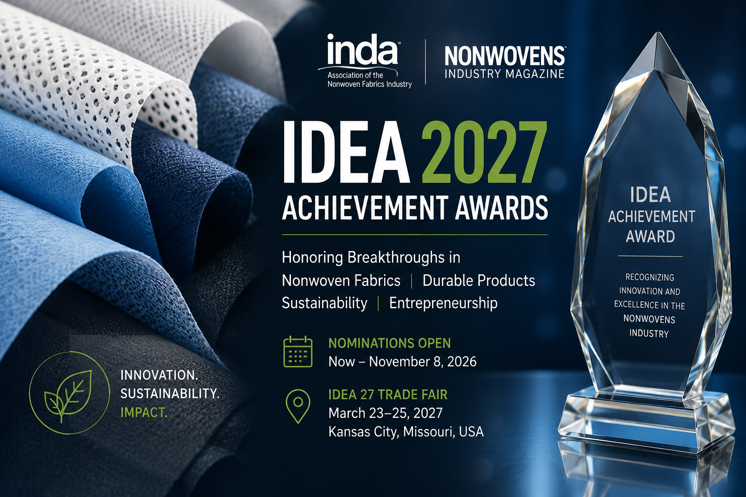 INDA Opens Nominations for 2027 IDEA Achievement Awards in Nonwovens