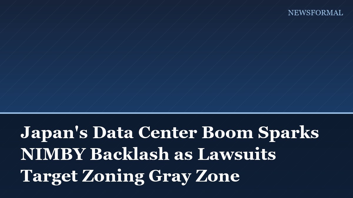 Japan's Data Center Boom Sparks NIMBY Backlash as Lawsuits Target Zoning Gray Zone