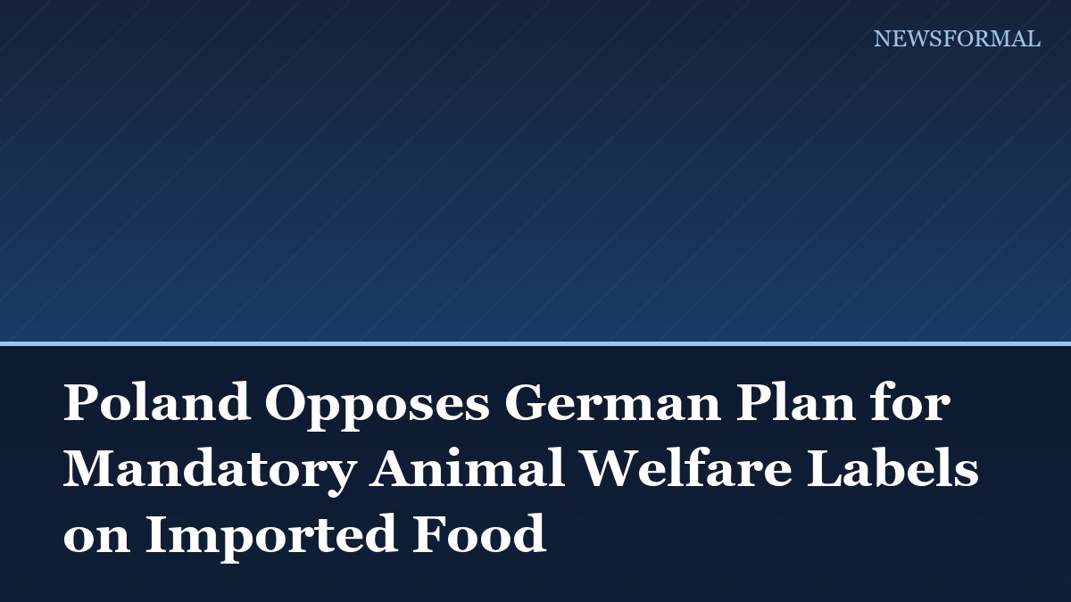 Poland Opposes German Plan for Mandatory Animal Welfare Labels on Imported Food