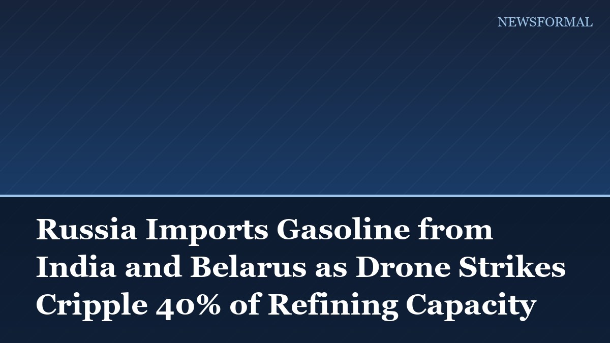 Russia Imports Gasoline from India and Belarus as Drone Strikes Cripple 40% of Refining Capacity
