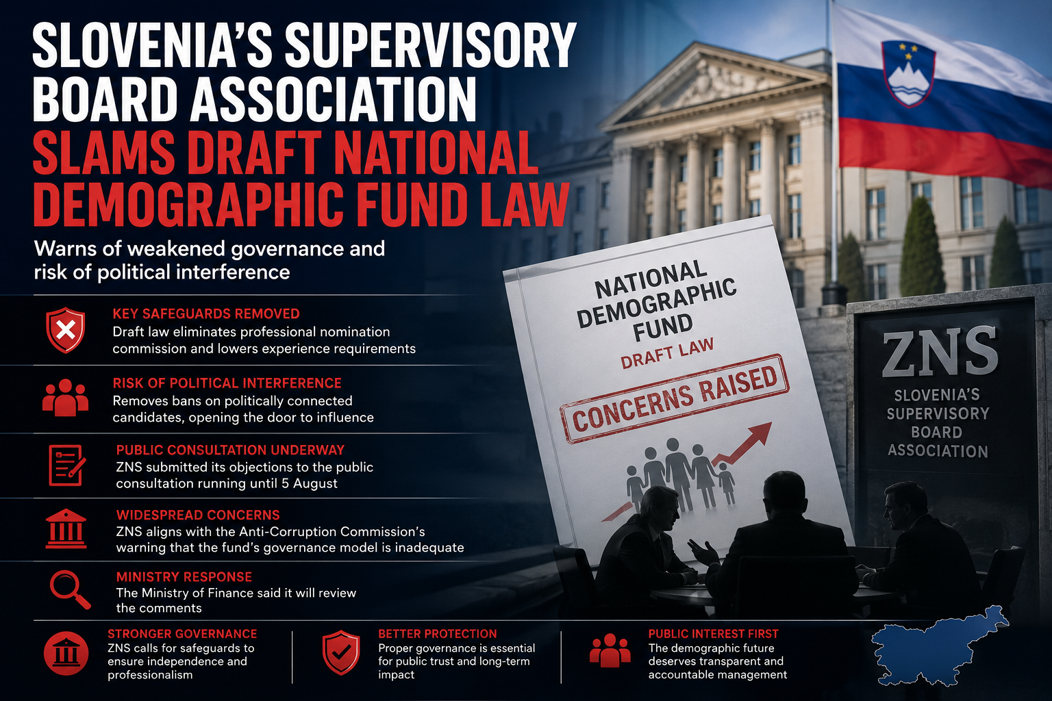Slovenia's Supervisory Body Warns Draft Pension Fund Law Lacks Governance Safeguards
