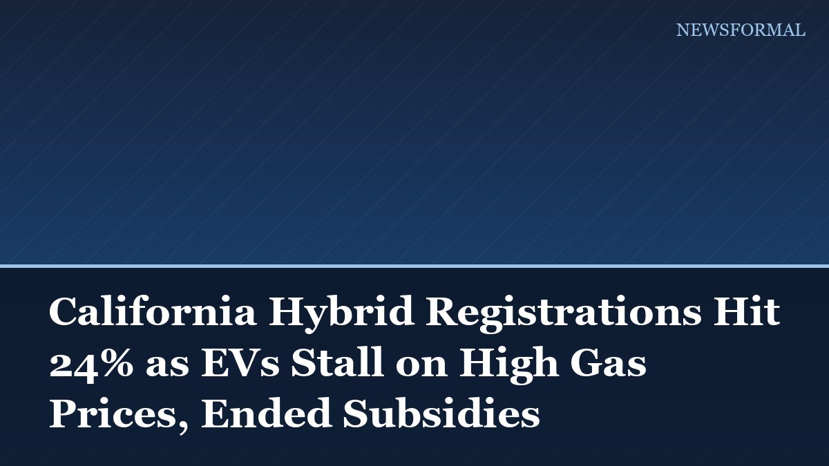 California Hybrid Registrations Hit 24% as EVs Stall on High Gas Prices, Ended Subsidies