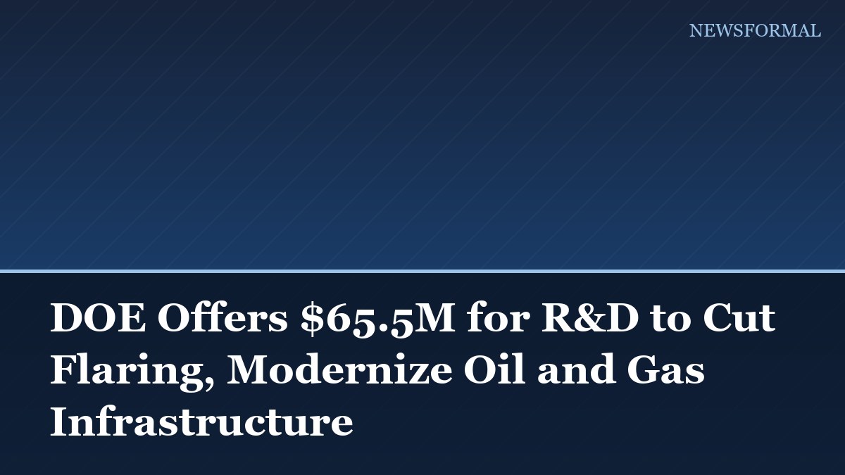 DOE Offers $65.5M for R&D to Cut Flaring, Modernize Oil and Gas Infrastructure