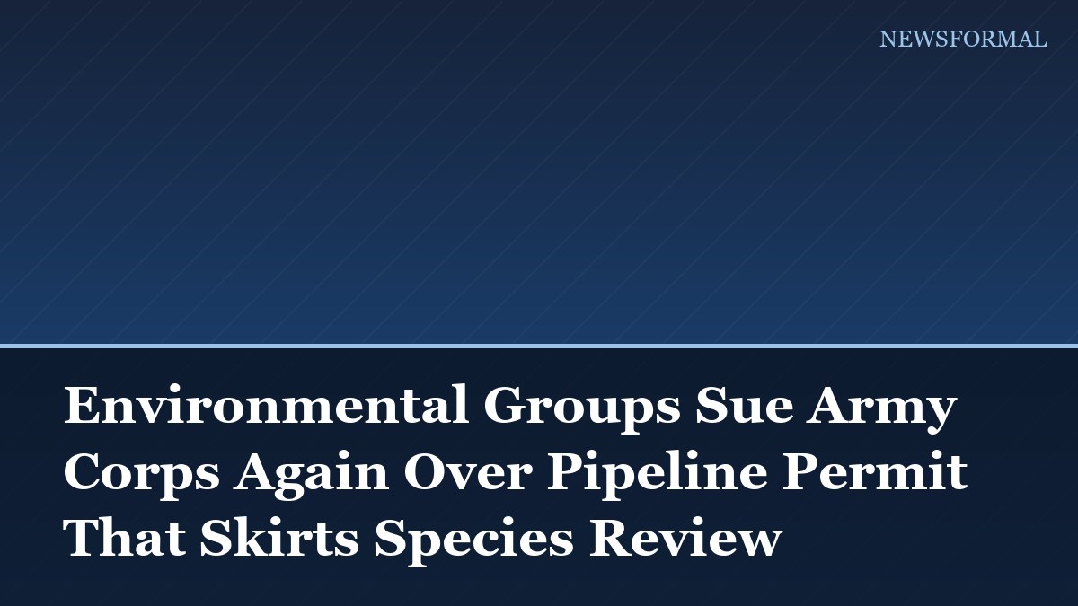 Environmental Groups Sue Army Corps Again Over Pipeline Permit That Skirts Species Review