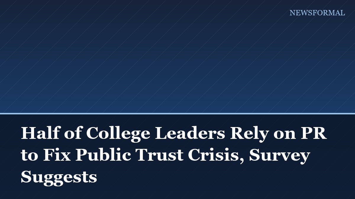 Half of College Leaders Rely on PR to Fix Public Trust Crisis, Survey Suggests