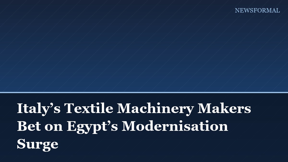 Italy’s Textile Machinery Makers Bet on Egypt’s Modernisation Surge