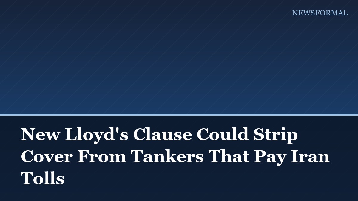 New Lloyd's Clause Could Strip Cover From Tankers That Pay Iran Tolls