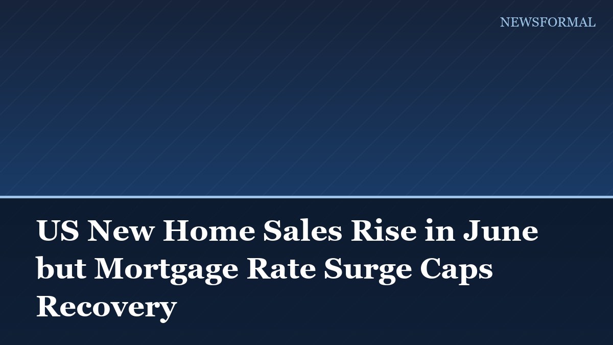 US New Home Sales Rise in June but Mortgage Rate Surge Caps Recovery