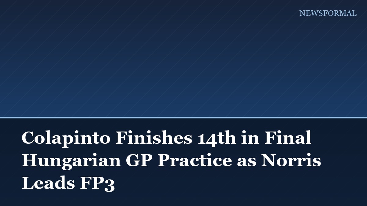 Colapinto Finishes 14th in Final Hungarian GP Practice as Norris Leads FP3