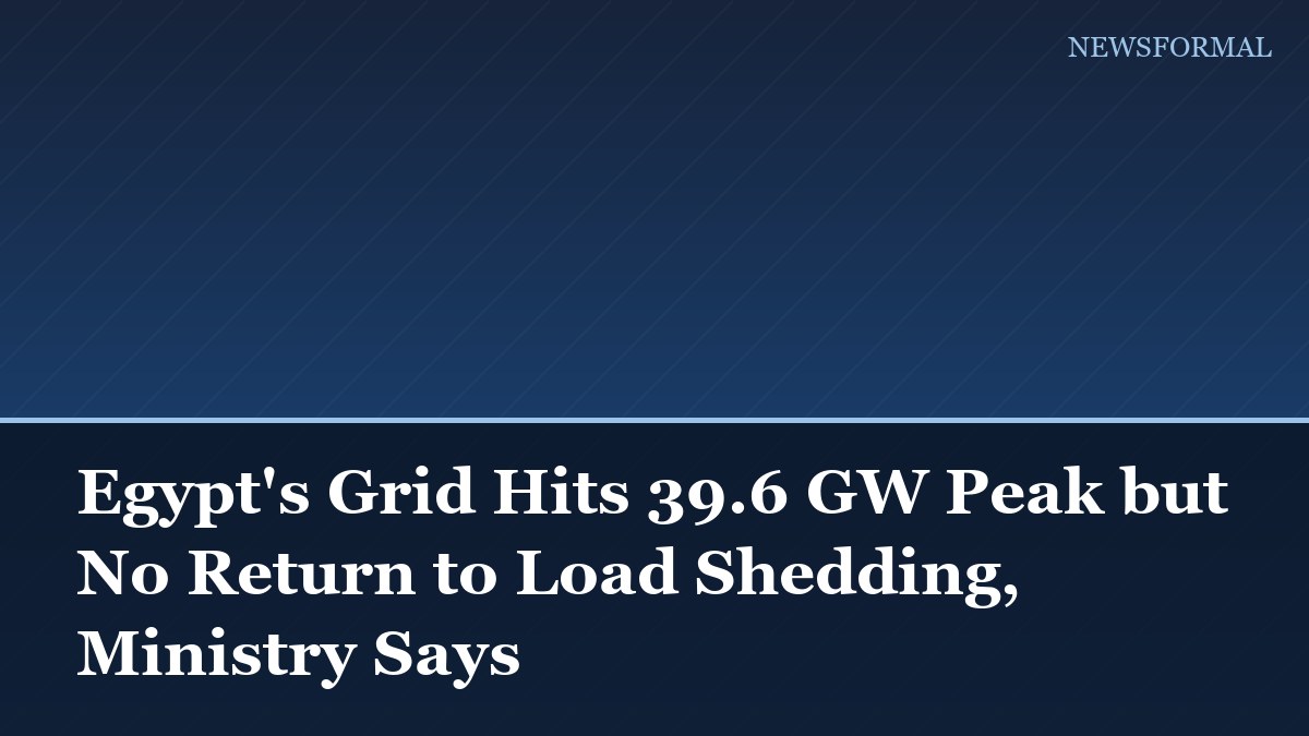 Egypt's Grid Hits 39.6 GW Peak but No Return to Load Shedding, Ministry Says
