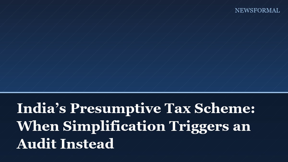 India’s Presumptive Tax Scheme: When Simplification Triggers an Audit Instead