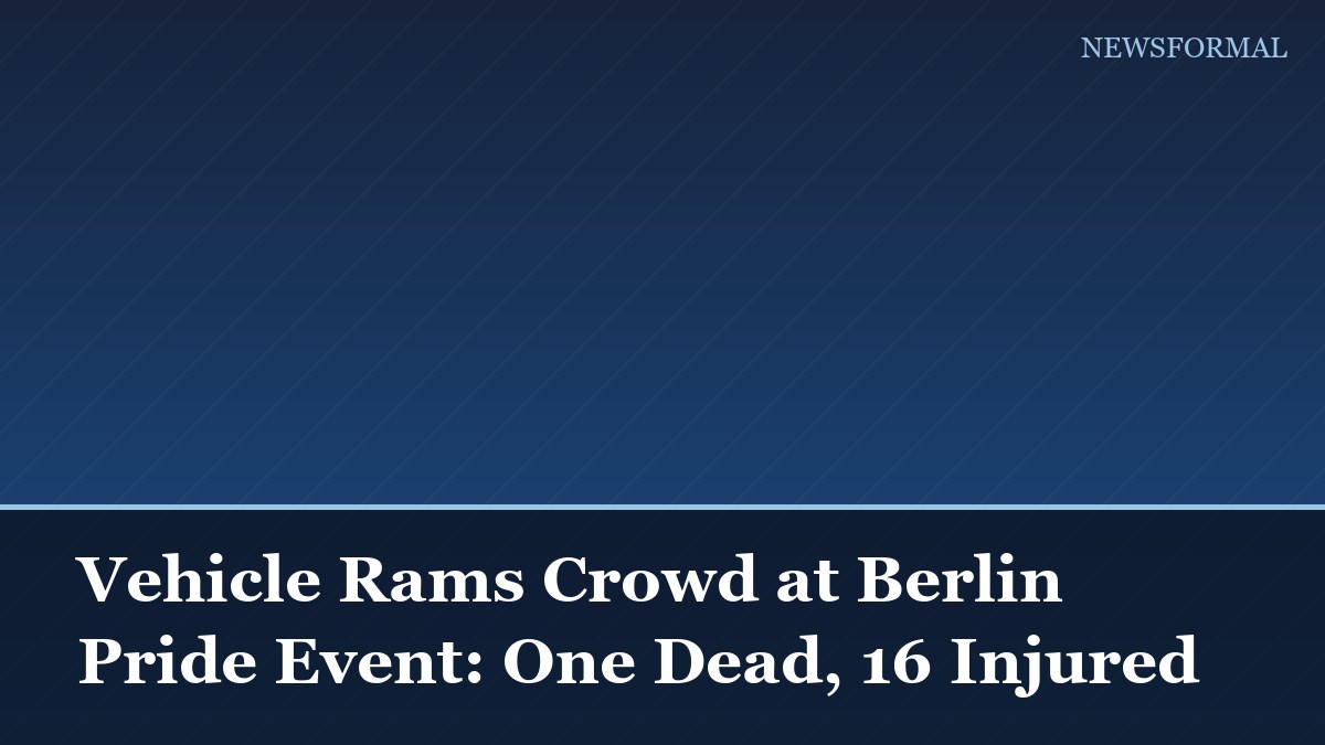 Vehicle Rams Crowd at Berlin Pride Event: One Dead, 16 Injured