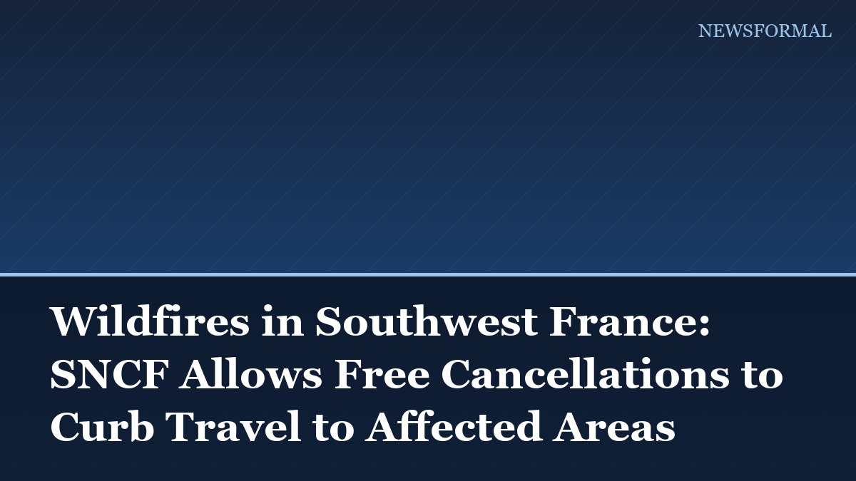 Wildfires in Southwest France: SNCF Allows Free Cancellations to Curb Travel to Affected Areas