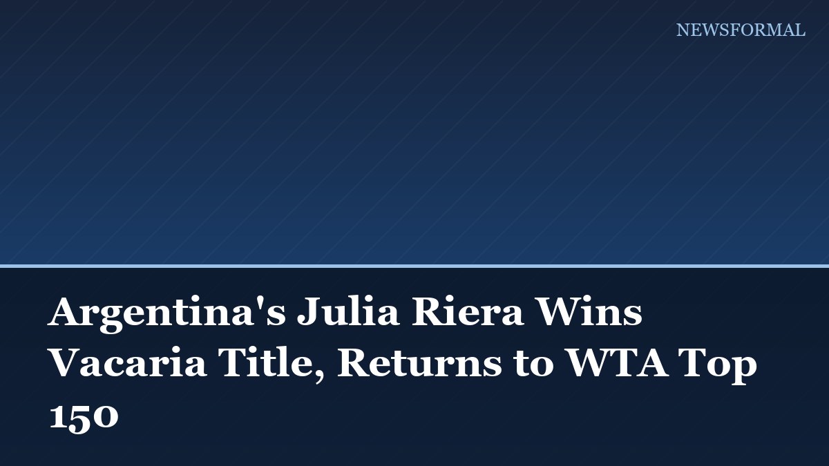 Argentina's Julia Riera Wins Vacaria Title, Returns to WTA Top 150