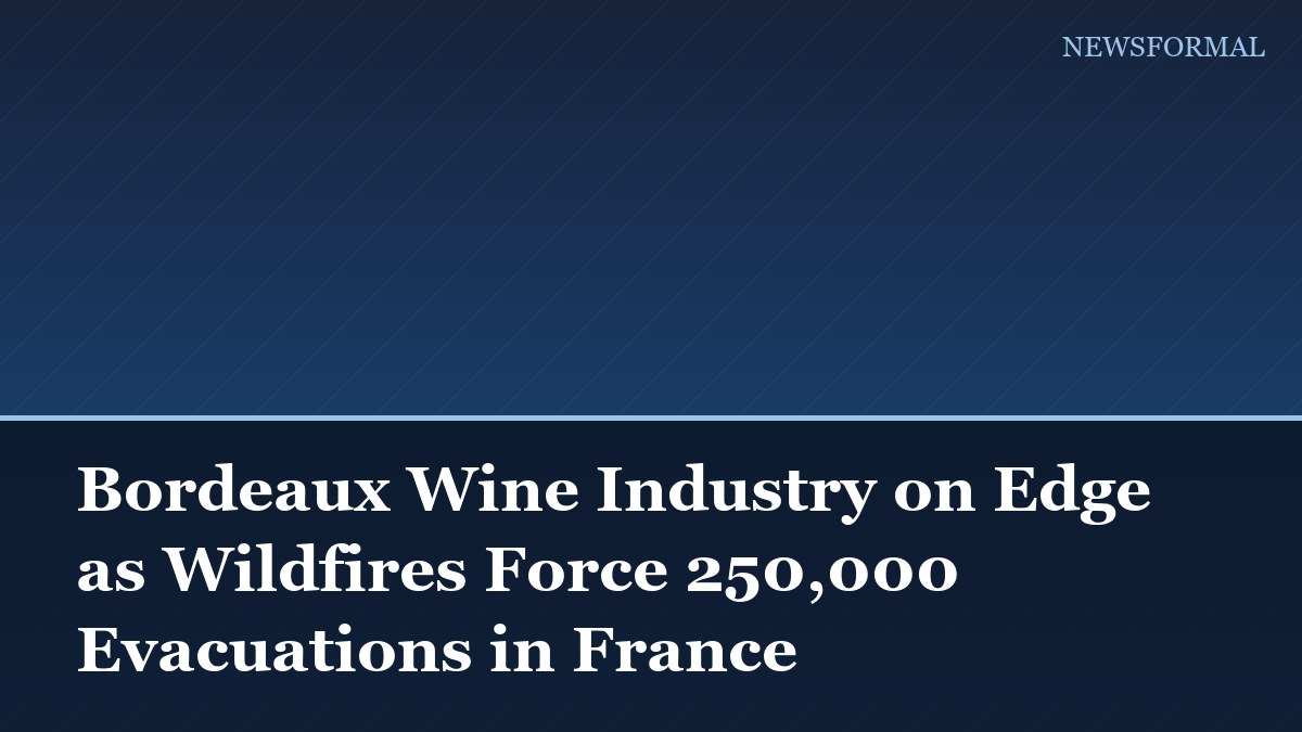Bordeaux Wine Industry on Edge as Wildfires Force 250,000 Evacuations in France