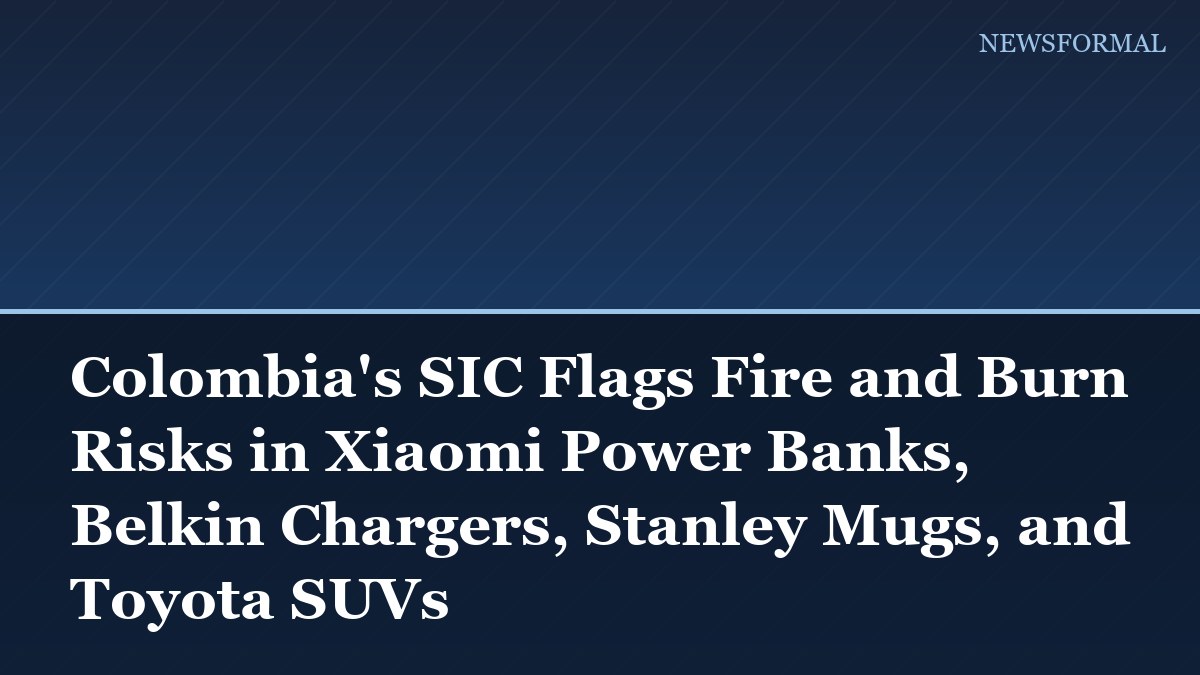 Colombia's SIC Flags Fire and Burn Risks in Xiaomi Power Banks, Belkin Chargers, Stanley Mugs, and Toyota SUVs