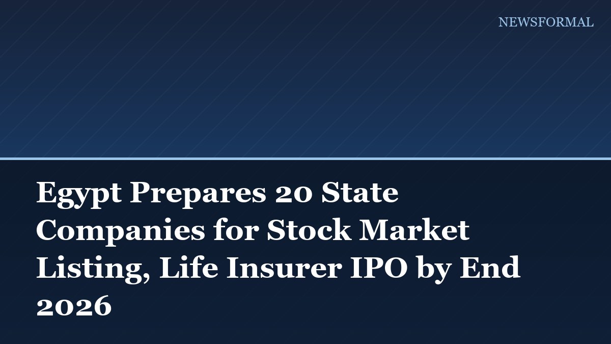 Egypt Prepares 20 State Companies for Stock Market Listing, Life Insurer IPO by End 2026