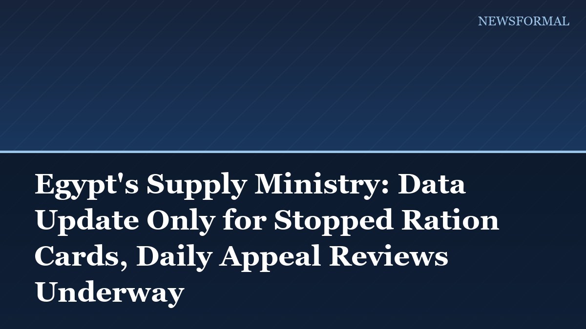 Egypt's Supply Ministry: Data Update Only for Stopped Ration Cards, Daily Appeal Reviews Underway