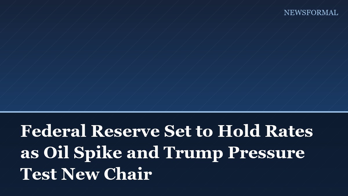 Federal Reserve Set to Hold Rates as Oil Spike and Trump Pressure Test New Chair