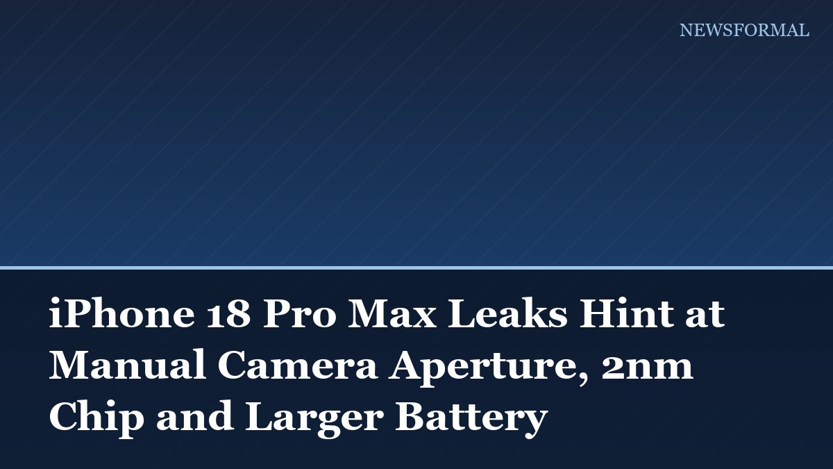 iPhone 18 Pro Max Leaks Hint at Manual Camera Aperture, 2nm Chip and Larger Battery