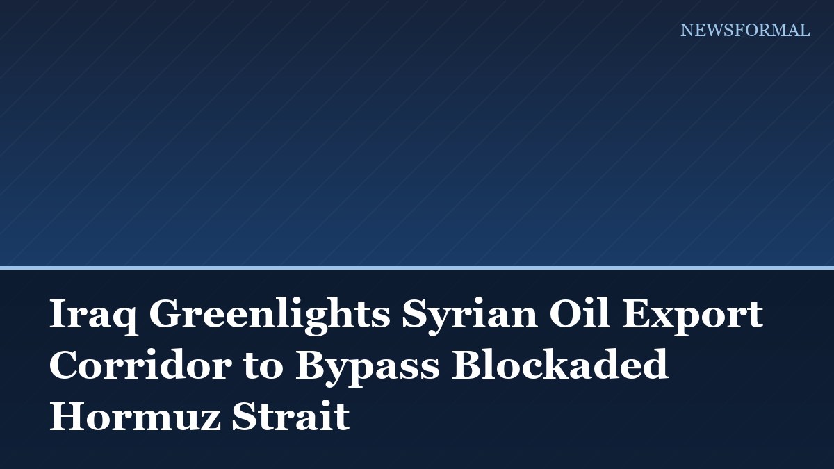 Iraq Greenlights Syrian Oil Export Corridor to Bypass Blockaded Hormuz Strait