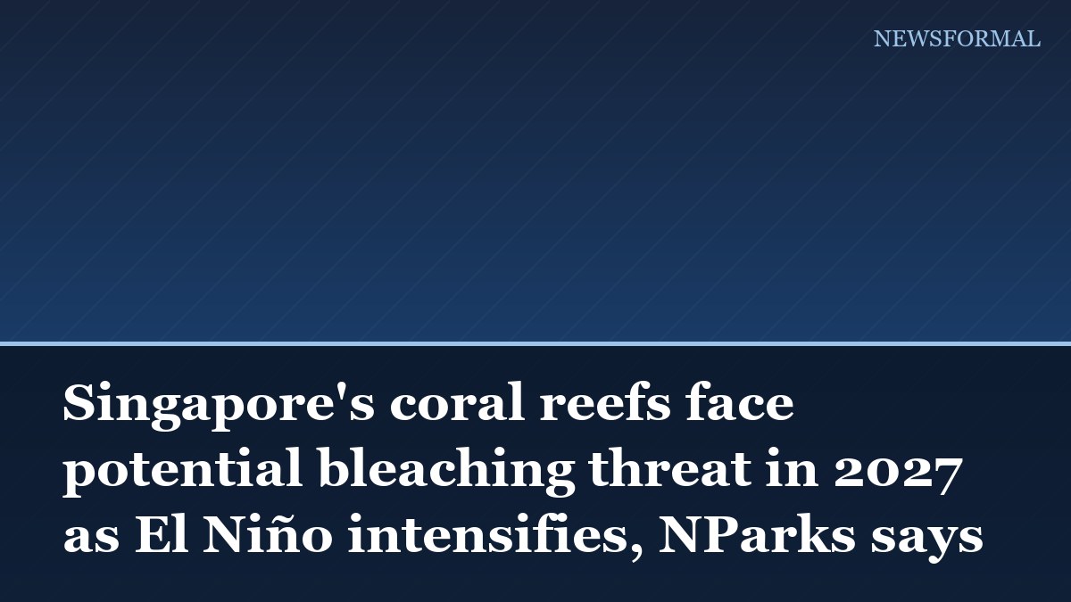Singapore's coral reefs face potential bleaching threat in 2027 as El Niño intensifies, NParks says