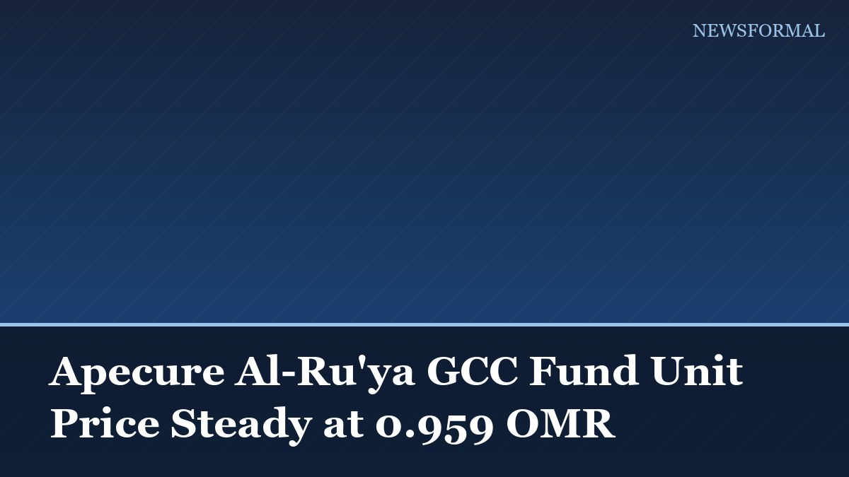Apecure Al-Ru'ya GCC Fund Unit Price Steady at 0.959 OMR