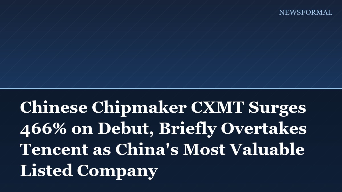 Chinese Chipmaker CXMT Surges 466% on Debut, Briefly Overtakes Tencent as China's Most Valuable Listed Company
