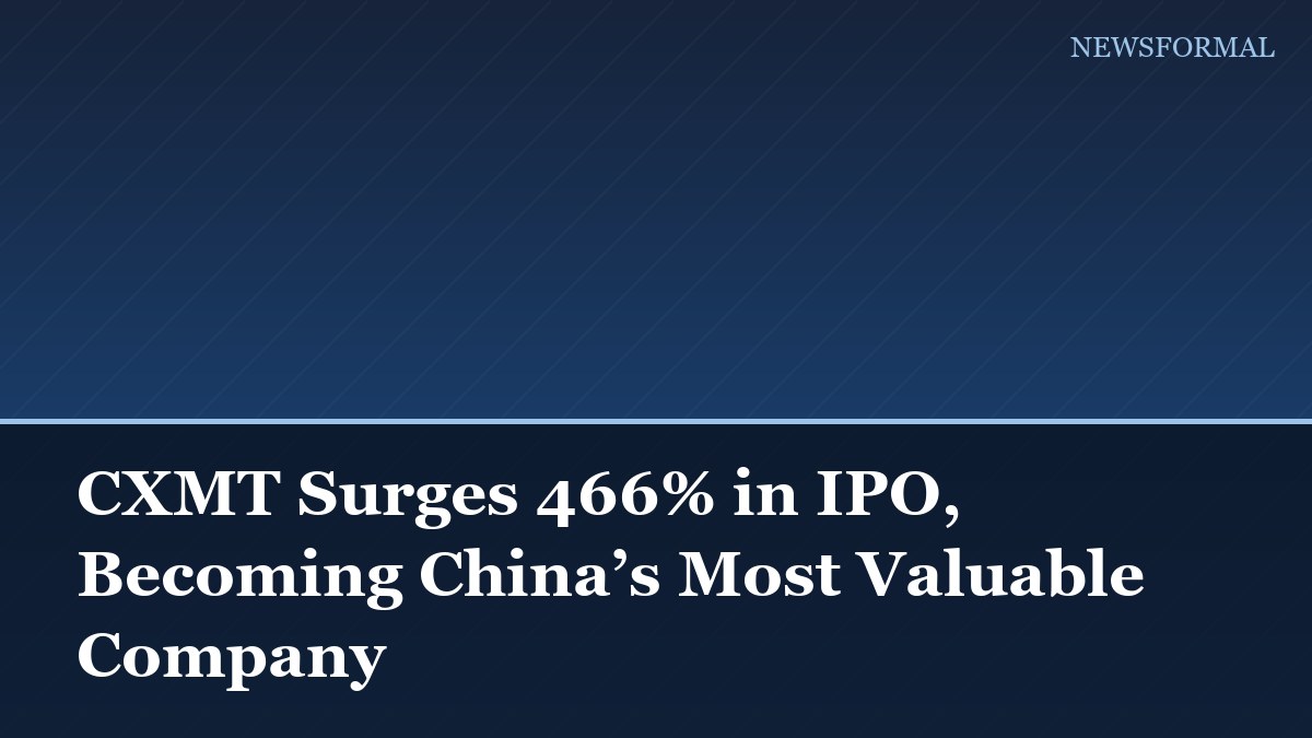 CXMT Surges 466% in IPO, Becoming China’s Most Valuable Company