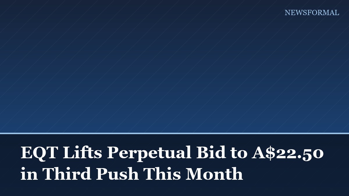 EQT Lifts Perpetual Bid to A$22.50 in Third Push This Month