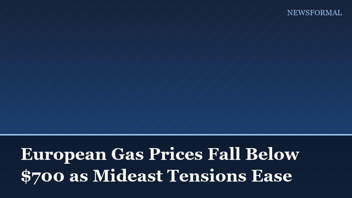 European Gas Prices Fall Below $700 as Mideast Tensions Ease