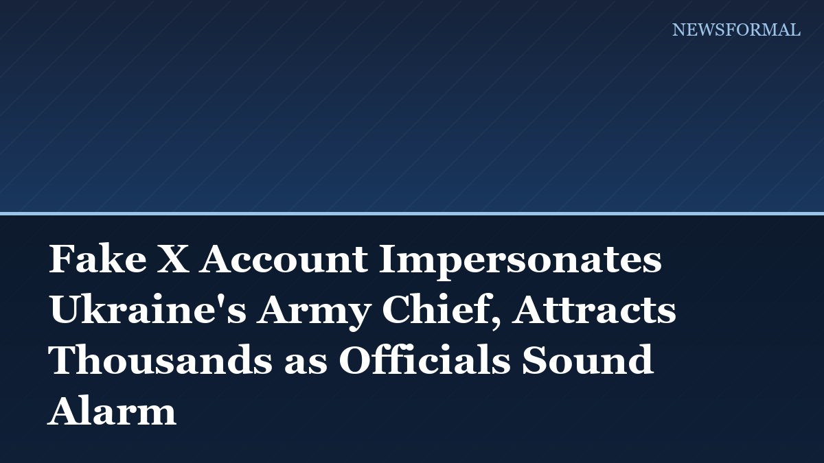 Fake X Account Impersonates Ukraine's Army Chief, Attracts Thousands as Officials Sound Alarm