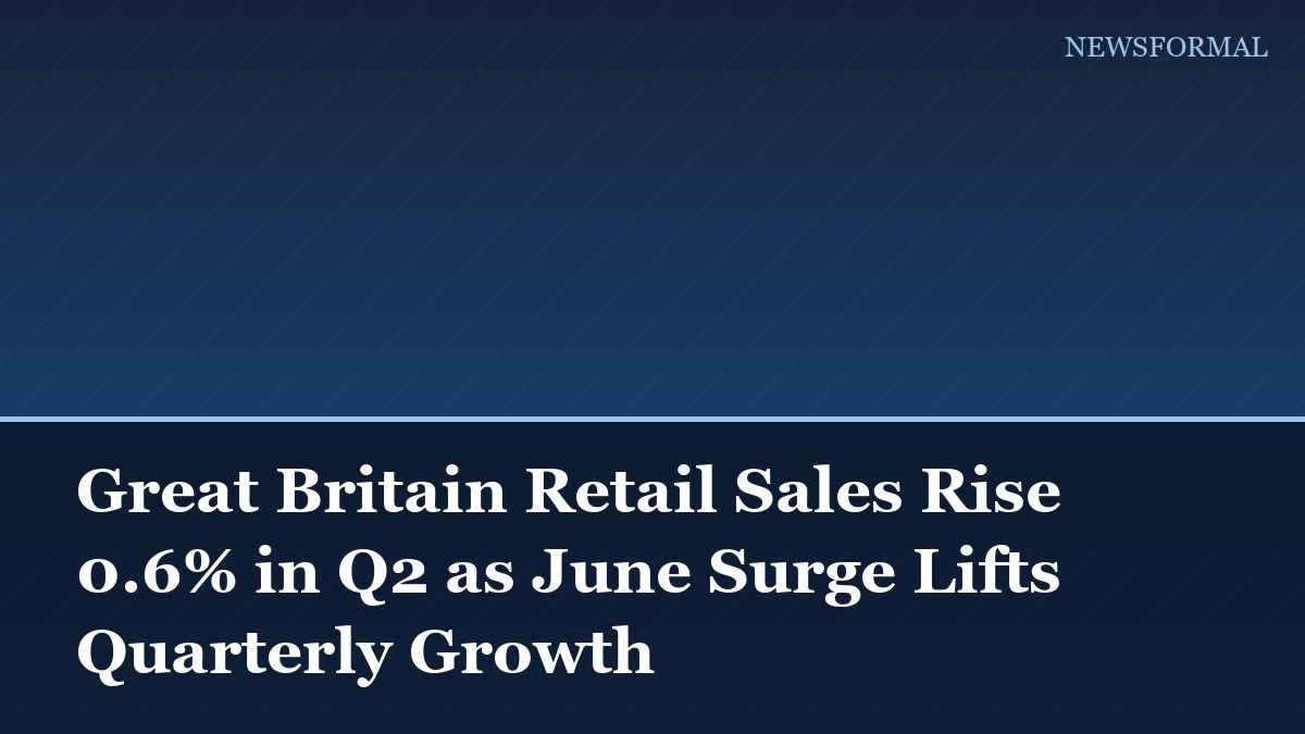 Great Britain Retail Sales Rise 0.6% in Q2 as June Surge Lifts Quarterly Growth